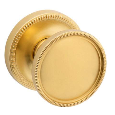 Baldwin Estate K013 Coined Tulip Door Knob Set Lifetime Satin Brass (044)