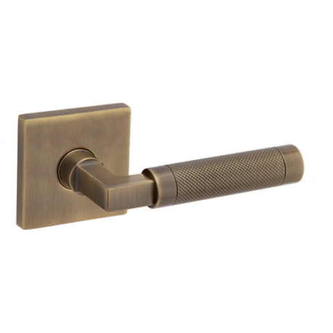 Baldwin Estate L030 Knurled Lever Set Satin Brass & Black (050)