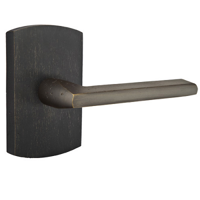 Emtek Bronze Lariat Door Lever Set with #4 Rose Medium Bronze Patina (MB)