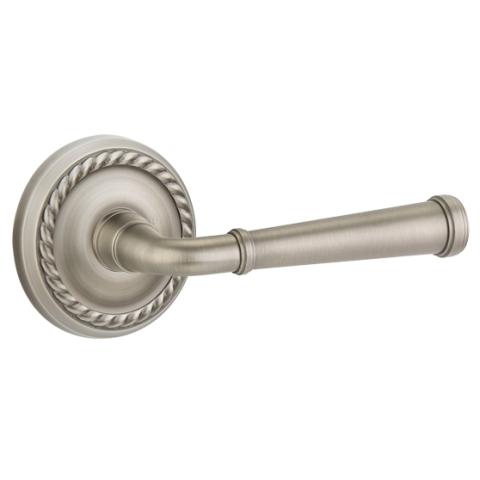 Emtek Merrimack Door Lever Set with Rope Rose Antique Pewter 