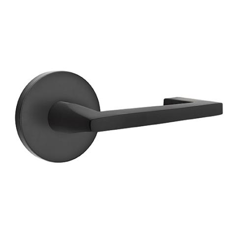 Emtek Brass Argos Door Lever Set with Disk Rose Flat Black 