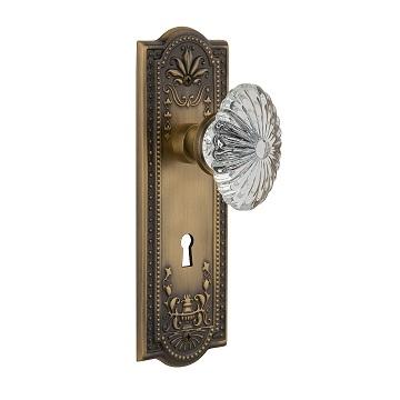 Nostalgic Warehouse Meadows Backplate with Fluted Crystal knob