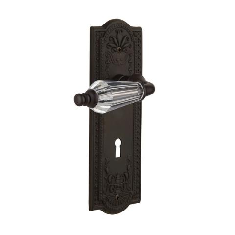 Nostalgic Warehouse Meadows Backplate with Parlour Lever OB Oil Rubbed Bronze