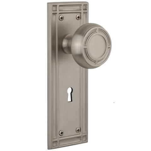 Nostalgic Warehouse Mission Backplate Privacy Mortise with Mission Knob