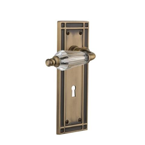 Nostalgic Warehouse Mission Backplate Set With Parlour Lever Antique Brass 