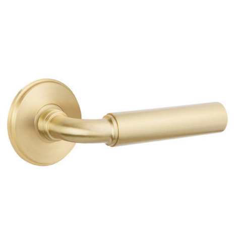 Emtek Manning Door Lever Set with Watford Rose Satin Brass (US4)