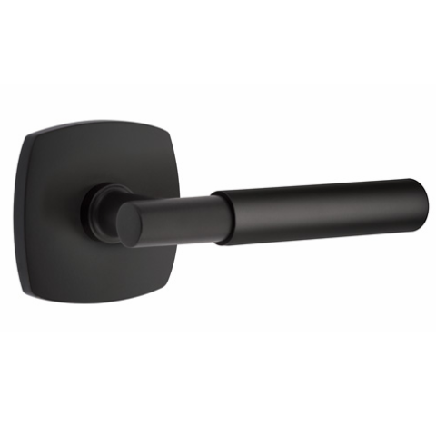 Emtek Myles Door Lever Set with Urban Rose in Flat Black