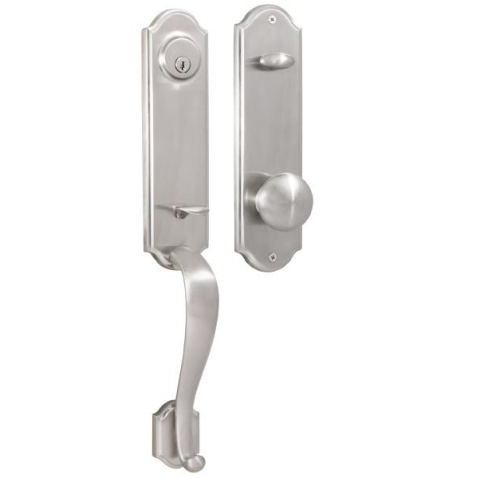 Weslock Mansion Handleset with Impresa knob Satin Nickel 