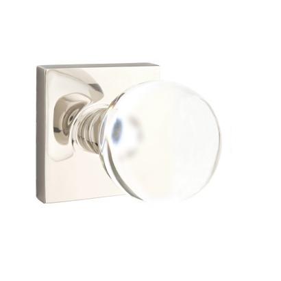 Emtek Modern Bristol Door Knob Set with Square Rosette Polished Nickel