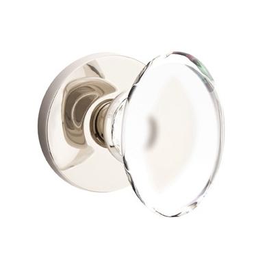 Emtek Modern Hampton Door Knob Set with Disk Rosette Polished Nickel 