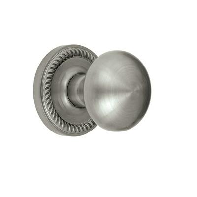 Grandeur Fifth Avenue Knob with Newport Rose Satin Nickel 