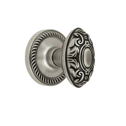 Grandeur Grande Victorian Knob with Newport Rose Antique Pewter 