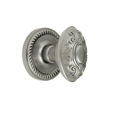 Grandeur Grande Victorian Knob with Newport Rose Satin Nickel 