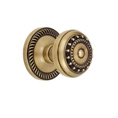 Grandeur Parthenon Knob with Newport Rose Vintage Brass 