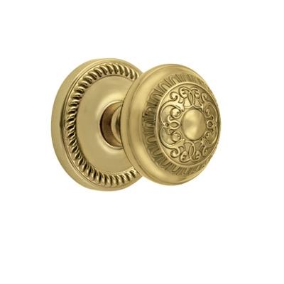 Grandeur Windsor Knob with Newport Rose Polished Brass 