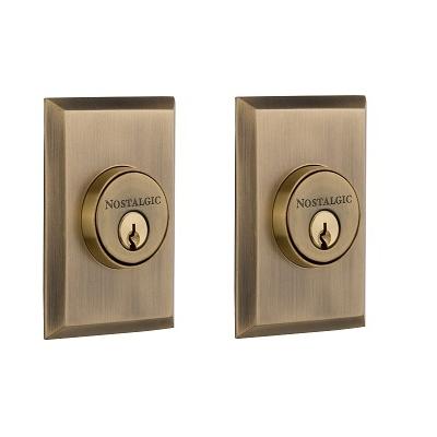 Nostalgic Warehouse New York Double Cylinder Deadbolt Antique Brass (AB)