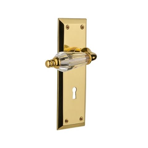 Nostalgic Warehouse New York Backplate with Parlour Lever Polished Brass (PB)