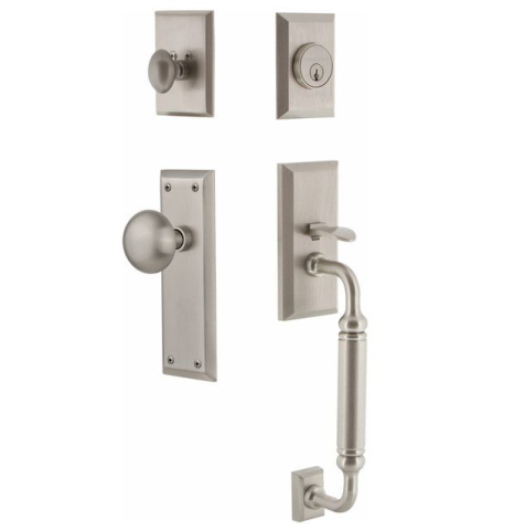 New Nostalgic Warehouse New york Handleset C Grip Satin Nickel