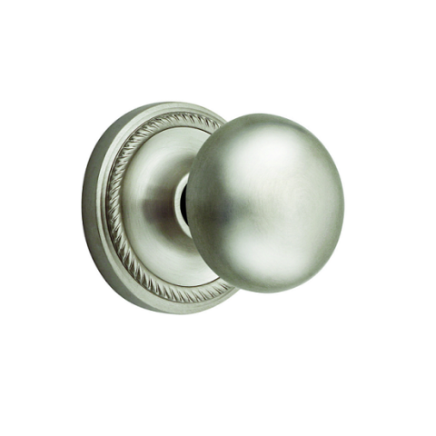 Nostalgic Warehouse New York Privacy Mortise with Rope Rose Satin Nickel 