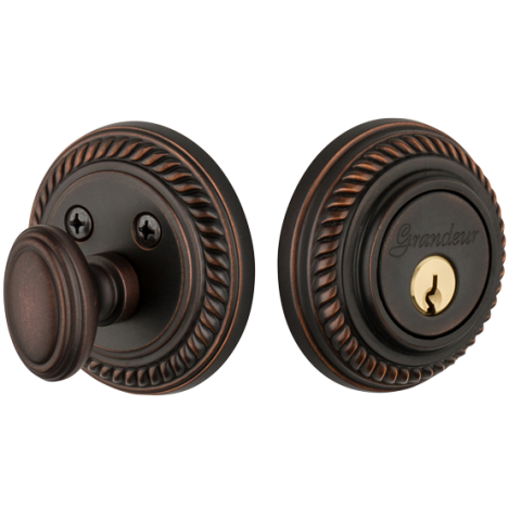 Grandeur Newport Single Cylinder Deadbolt Timeless Bronze (TB)