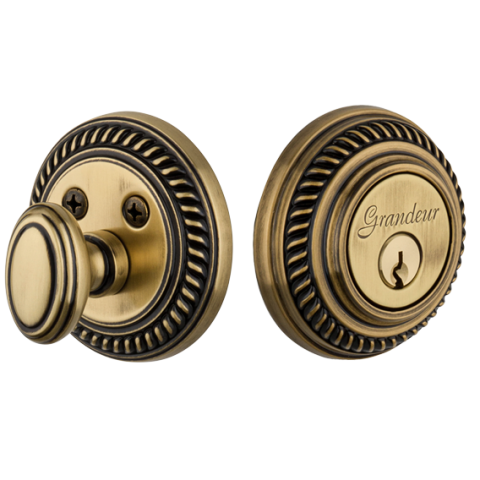 Grandeur Newport Single Cylinder Deadbolt Vintage Brass (VB)