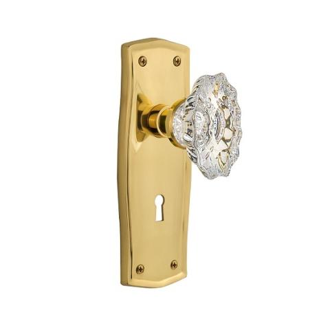 Nostalgic Warehouse Prairie Backplate with Chateau Knob Polished Brass (PB)