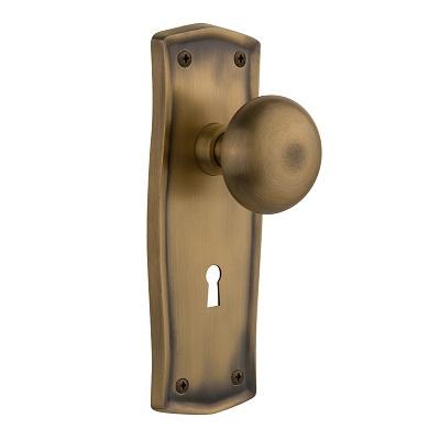 Nostalgic Warehouse Prairie Backplate with New York knob Antique Brass