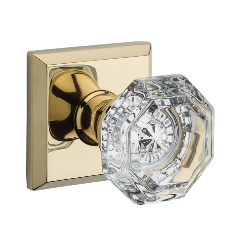 Baldwin Reserve Crystal Knob Set Polished Brass PSCRYTSR003