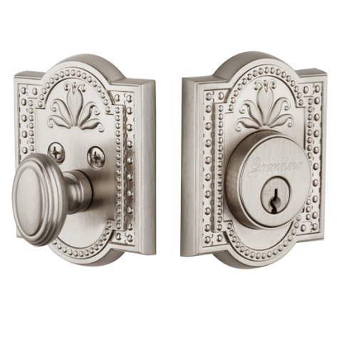 Grandeur Parthenon Single Cylinder Deadbolt Satin Nickel (SN)