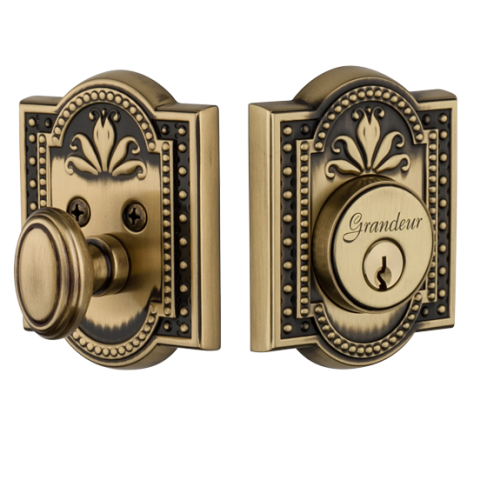 Grandeur Parthenon Single Cylinder Deadbolt Vintage Brass (VB)