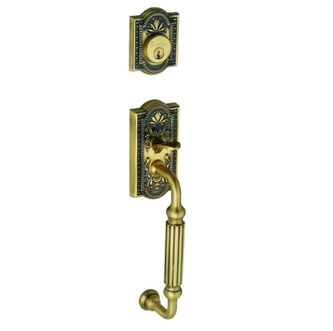 Grandeur Parthenon Handleset shown in Vintage Brass (VB)