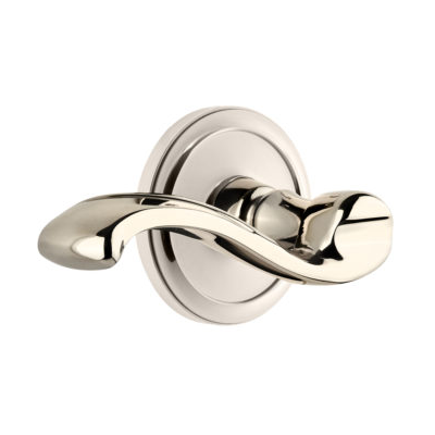 Grandeur Portofino Lever with Circulaire Rose Polished Nickel 