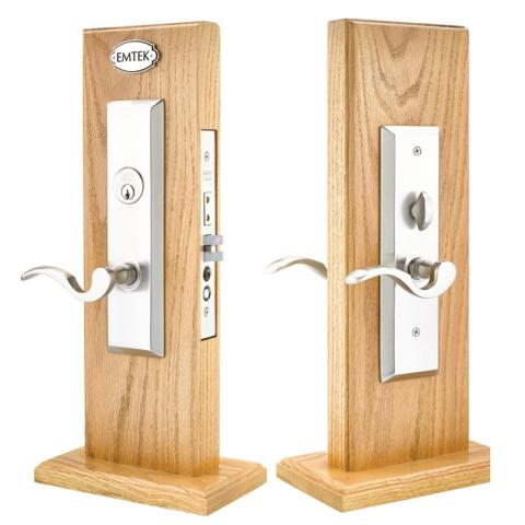 Emtek Harrison Mortise Entrance Lock with Cortina Lever Satin Nickel (US15)