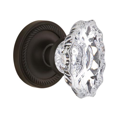 Nostalgic Warehouse Chateau Crystal Knob Set with Rope Rose Oil Rubbed Bronze 