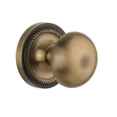 Nostalgic Warehouse New York Privacy Mortise with Rope Rose Antique Brass