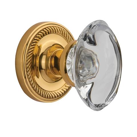 Oval Mortice Knobset -57mm - Polished Brass