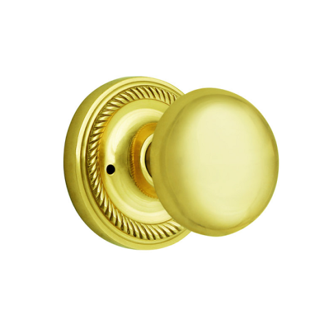 Nostalgic Warehouse New York Privacy Mortise with Rope Rose Polished Brass