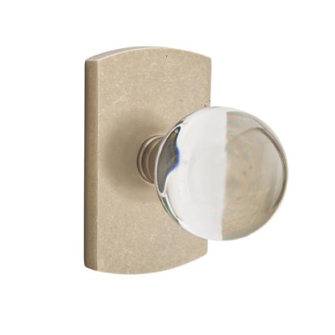 Emtek Bronze Bristol Crystal Door Knob with #4 Rose Tumbled White Bronze