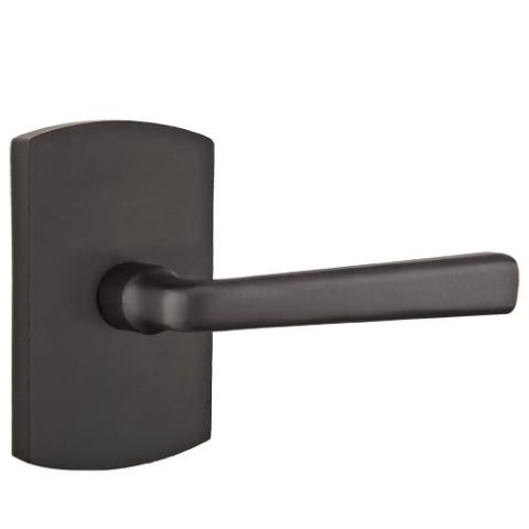 Emtek Cimarron Door lever with #4 rose Flat Black Patina (FB)