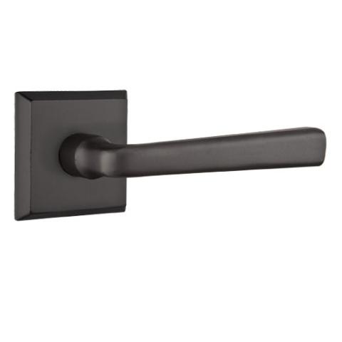 Emtek Cimarron Door lever with #6 rose Flat Black Patina (FB)