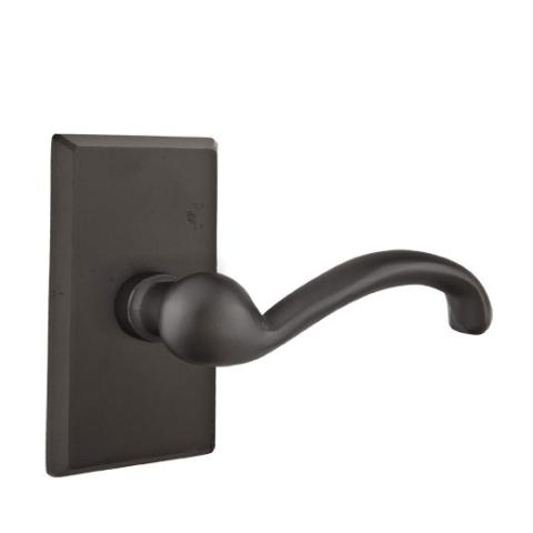 Emtek Teton Door lever with #3 Rose Flat Black Patina (FB)