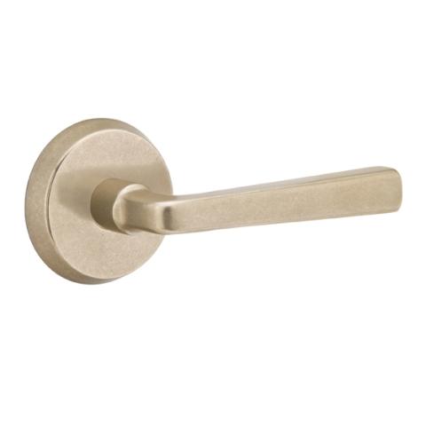 Emtek Cimarron Door lever with #2 rose Tumbled White Bronze (TWB)