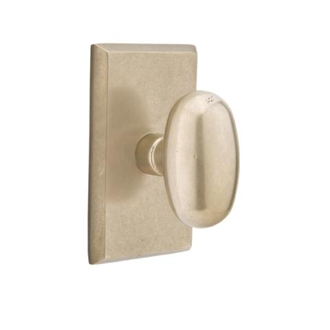 Emtek Bronze Egg Door knob with #3 Rose Tumbled White Bronze (TWB)