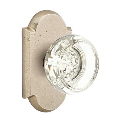 Emtek Bronze Georgetown Crystal Door Knob with #1 Rose Tumbled White Bronze 