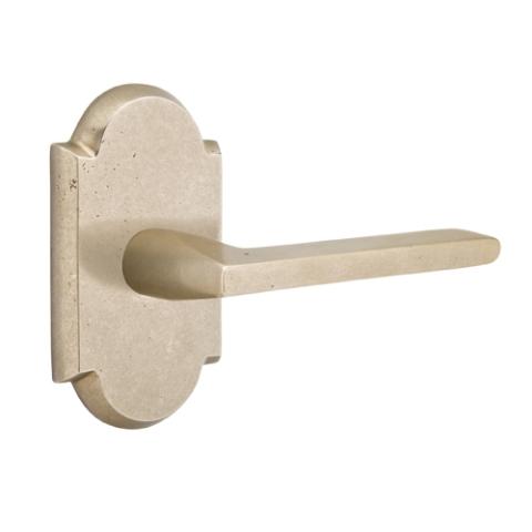 Emtek Bronze Lariat Door Lever Set with #1 Rose Tumbled White Bronze (TWB)