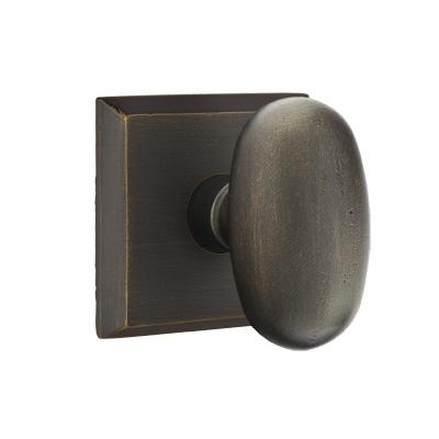 Emtek Bronze Egg Door knob with #6 Rose Medium Bronze Patina (MB)