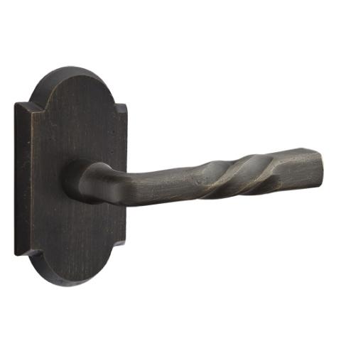 Emtek Montrose Door lever with #1 Rose Medium Bronze Patina (MB)