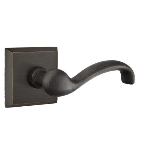 Emtek Teton Door lever with #6 Rose Medium Bronze Patina (MB)