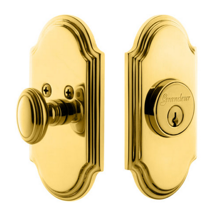 Grandeur Arc Single Cylinder Deadbolt Lifetime Polished Brass