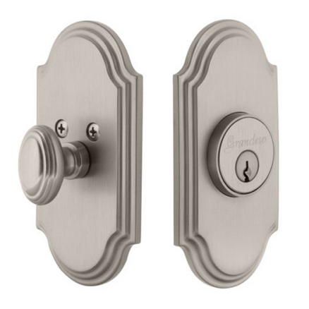 Grandeur Arc Single Cylinder Deadbolt Satin Nickel